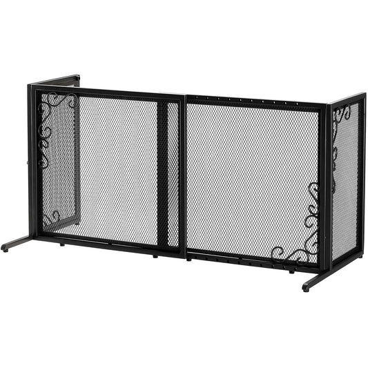 Richell Small Freestanding Metal Mesh Pet Gate - Black