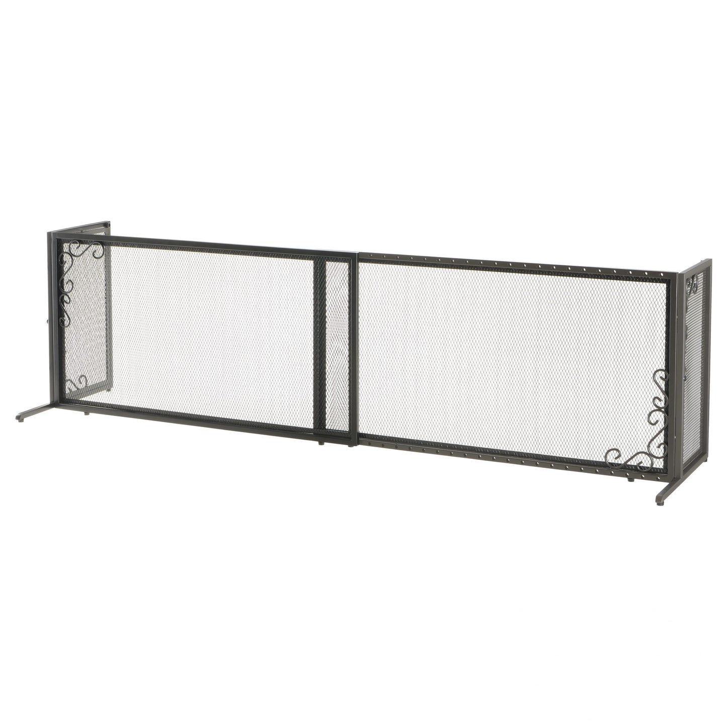 Richell Large Freestanding Metal Mesh Pet Gate - Antique Bronze