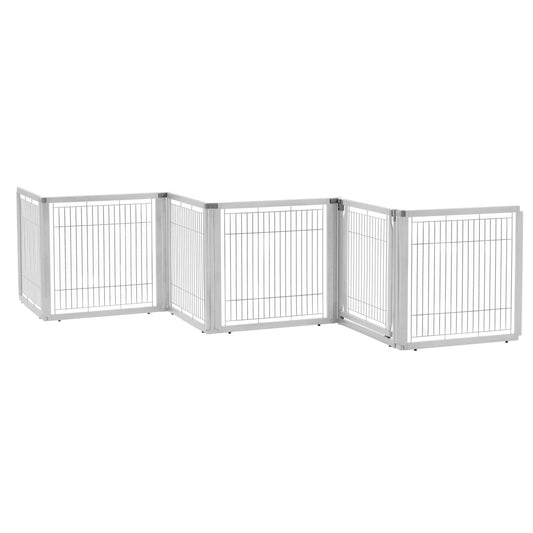 Richell Convertible Elite 6 Panel Pet Gate - Premium Origami White