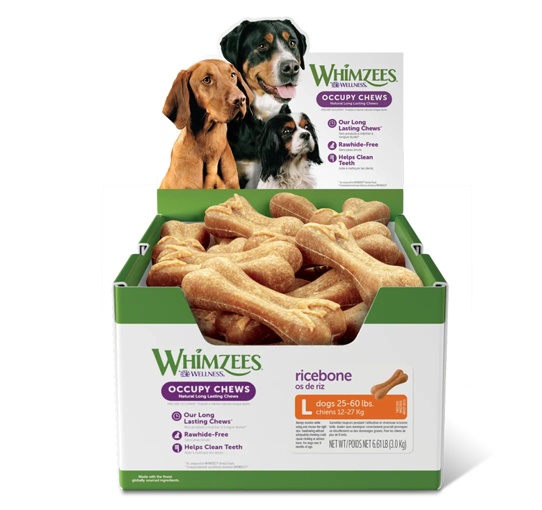 Whimzees Natural Ricebone Dental Chews - Bulk Box (50 Count)