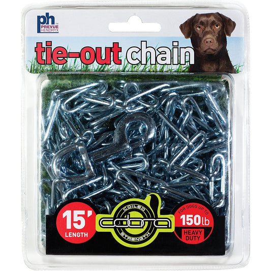 Heavy Duty 15ft Dog Tie-Out Chain - Secure Outdoor Tether for Large Dogs Up to 150lbs