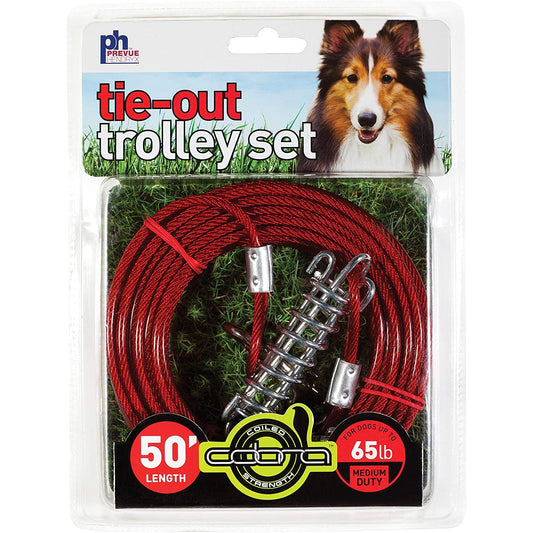 Prevue Pet Products 50 Foot Tie-out Cable Trolley Set - Medium Duty