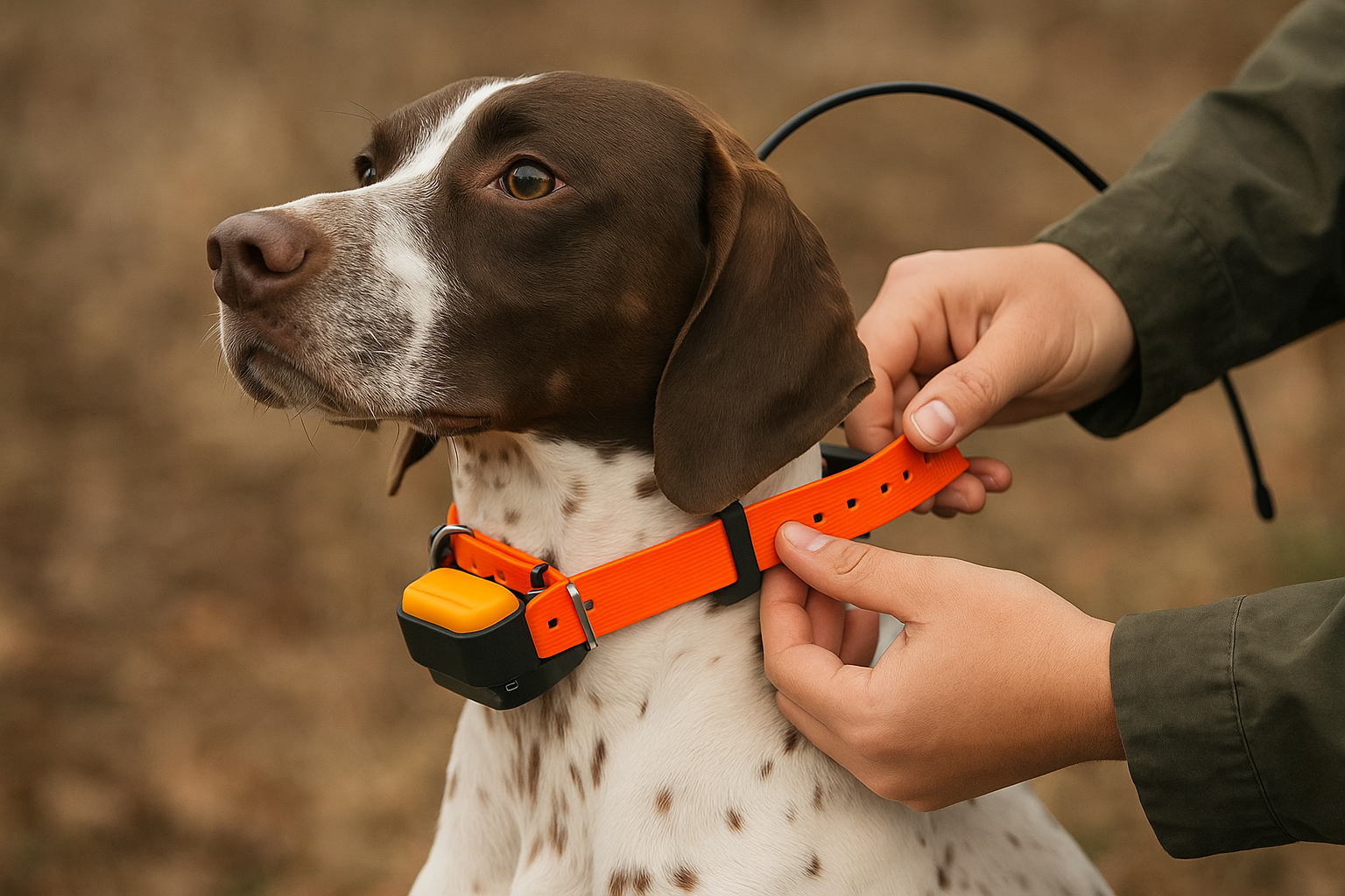 Collar fitting on dog