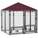 Premium Outdoor Dog Kennel with Rotating Bowl Rack