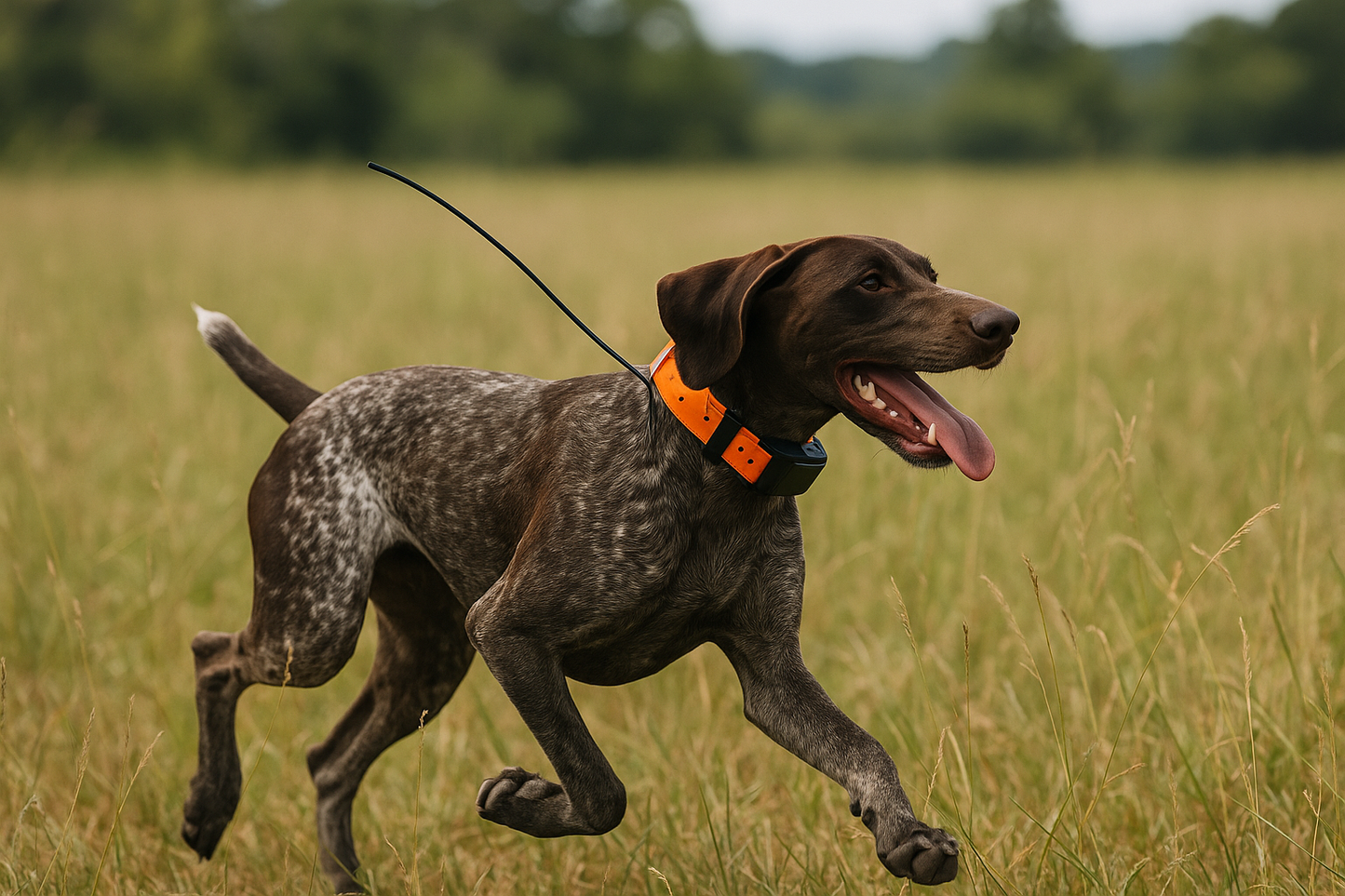 Dog running with collar