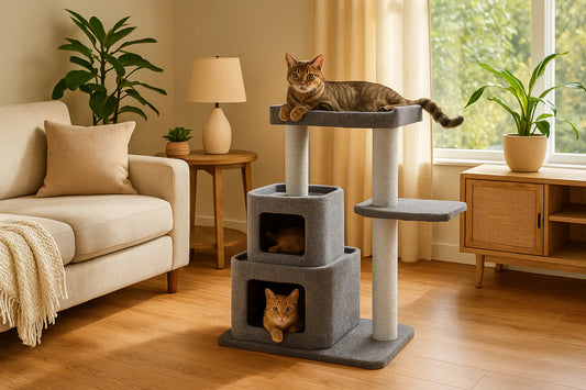 Prevue Pet Products Kitty Power Paws Sky Condo - Multi-Level Cat Tree with Scratching Posts