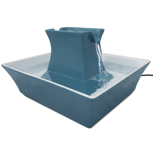 Drinkwell Blue Stoneware Pagoda Fountain - Enhance Your Pet's Hydration Experience